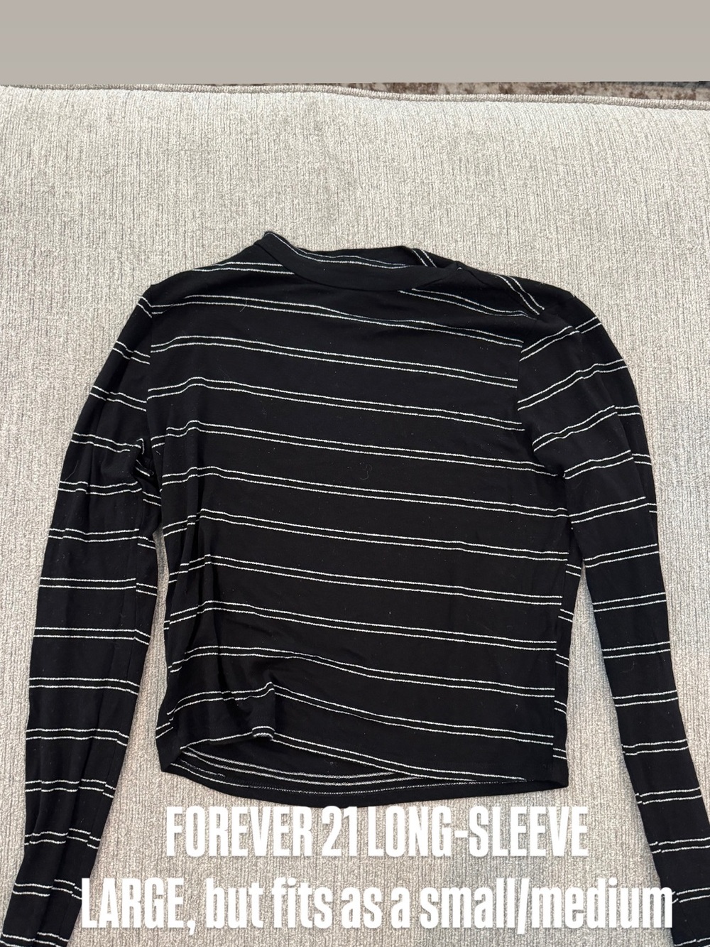 Forever 21 Black and White Striped Long Sleeve Tee